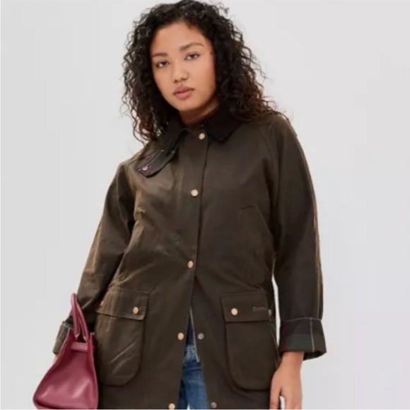 Barbour Acorn Wax Cotton Jacket Women’s Sz 14W 16W 1X Olive Waxed Coat NEW NWT - Picture 2 of 16